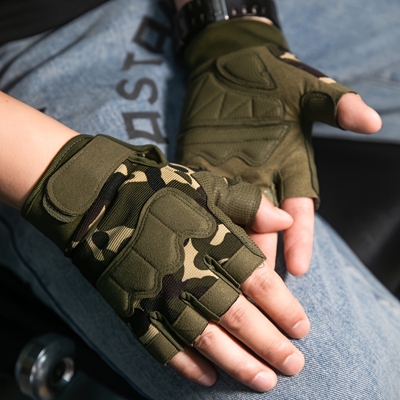 Camouflage Green Non slip Cycling Gloves Wear resistant - Temu