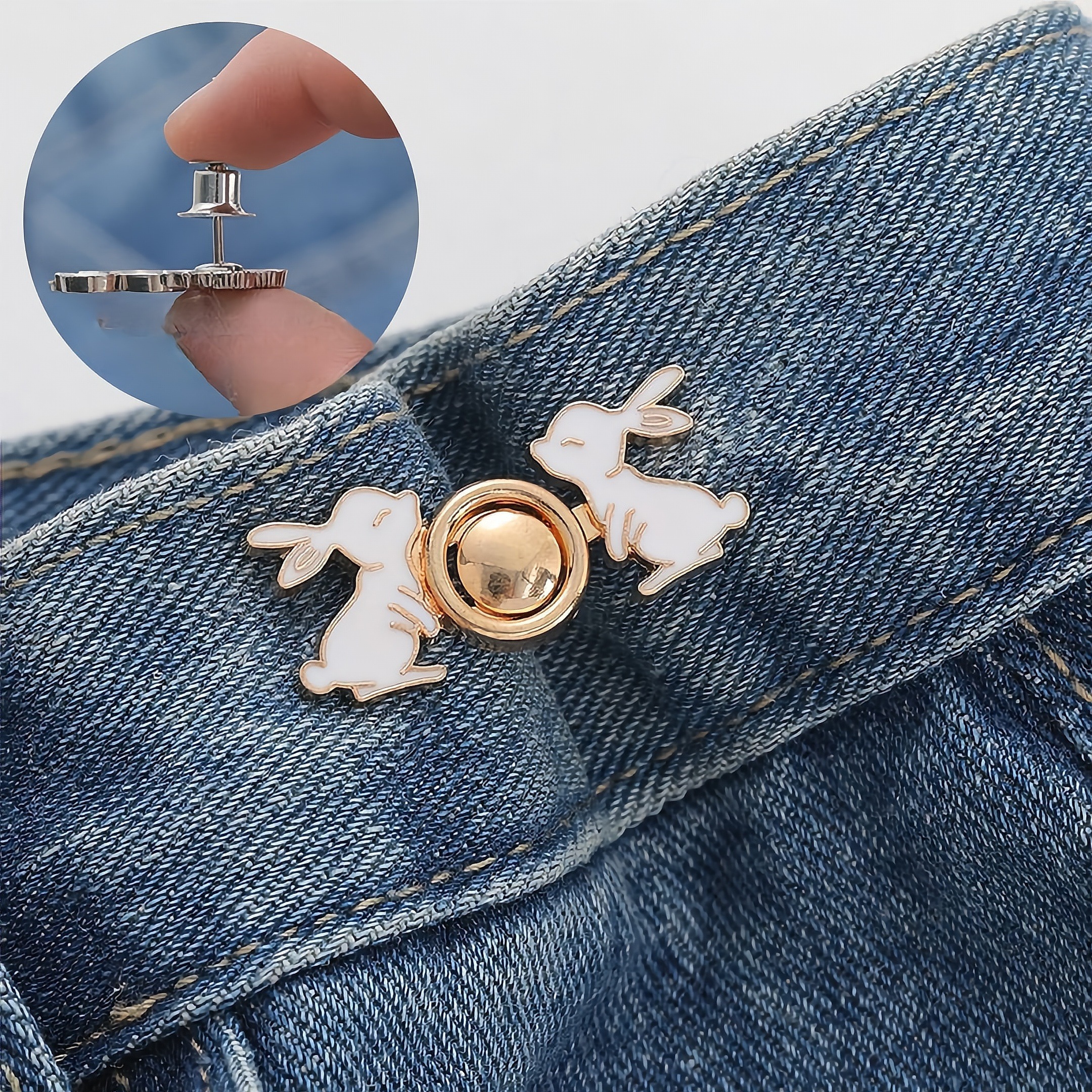 4 paires de boutons de pin mignons pour jeans, pas de couture et pas  d'outils