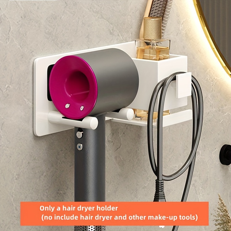 Hair Dryer Stand Holder Wall Mounted Abs Punch Free Blow - Temu