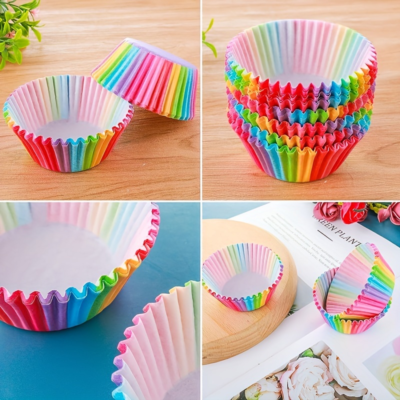 Rainbow Cupcake Liners Standard Size Cupcake Baking Cups - Temu