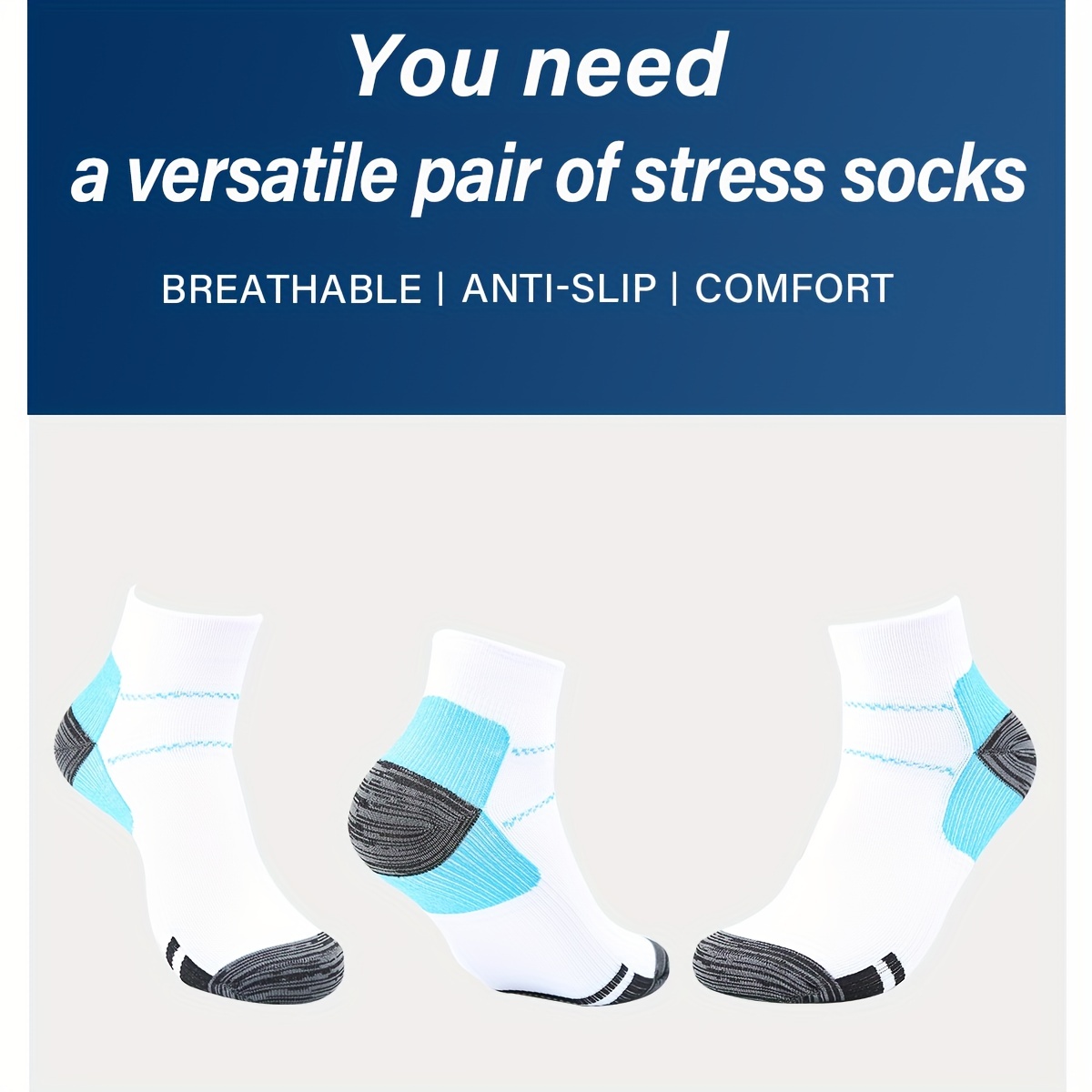 Ankle Compression Socks - Cushioned Blister-Resistant
