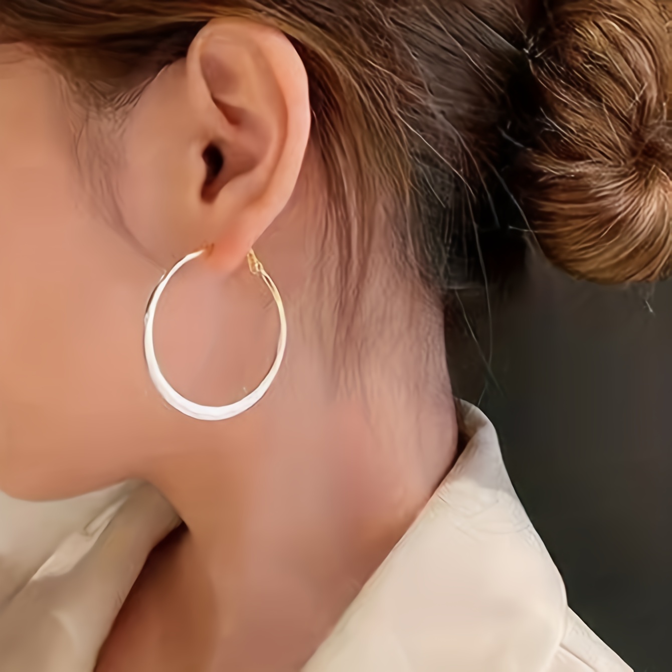 V Shape White Enamel Hoop Earrings Simple Japanese Korean Style Alloy  Jewelry Delicate Female Gift Daily Casual - Jewelry & Accessories - Temu