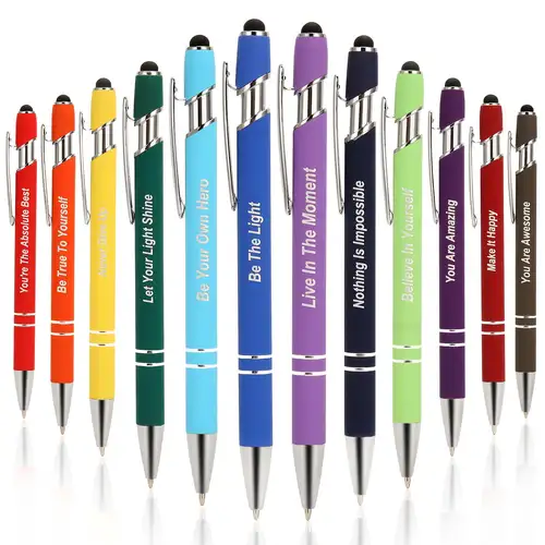 Small Gift For Employeesretractable Ballpoint Pen With Keychain - 0.7mm  Metal Tip, Office & School