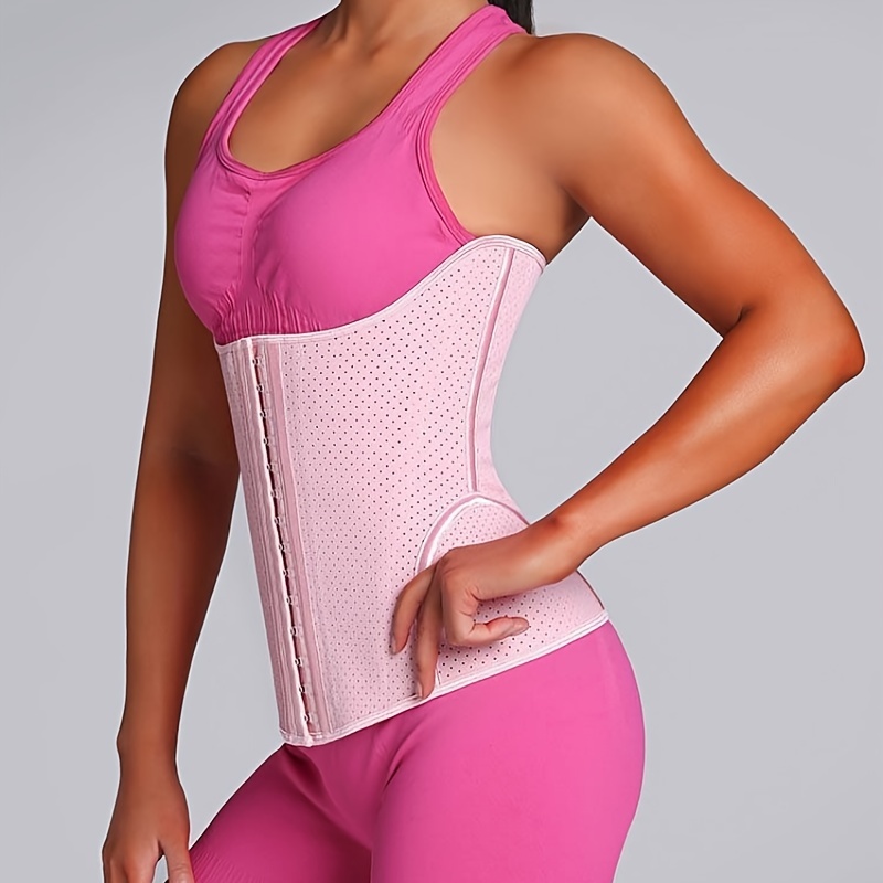 Nebility Women Waist Trainer Corset ZIPPER Vest Body Beige Size