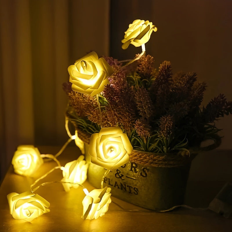 1pc LED Mousse Rose Fleur Guirlande Lumineuse Petite - Temu Switzerland
