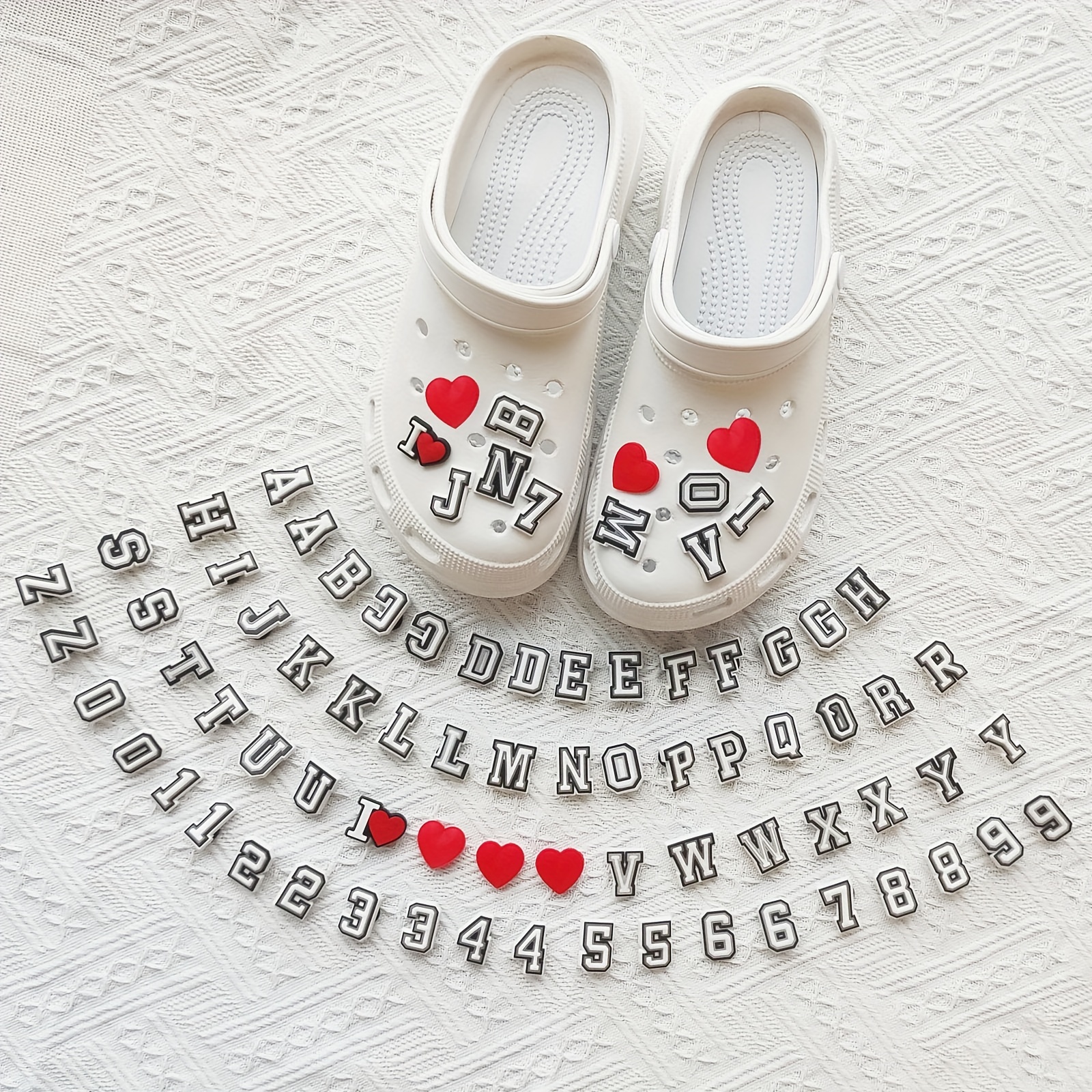 Letter Number Series Cartoon Shoes Charms For Clogs - Temu