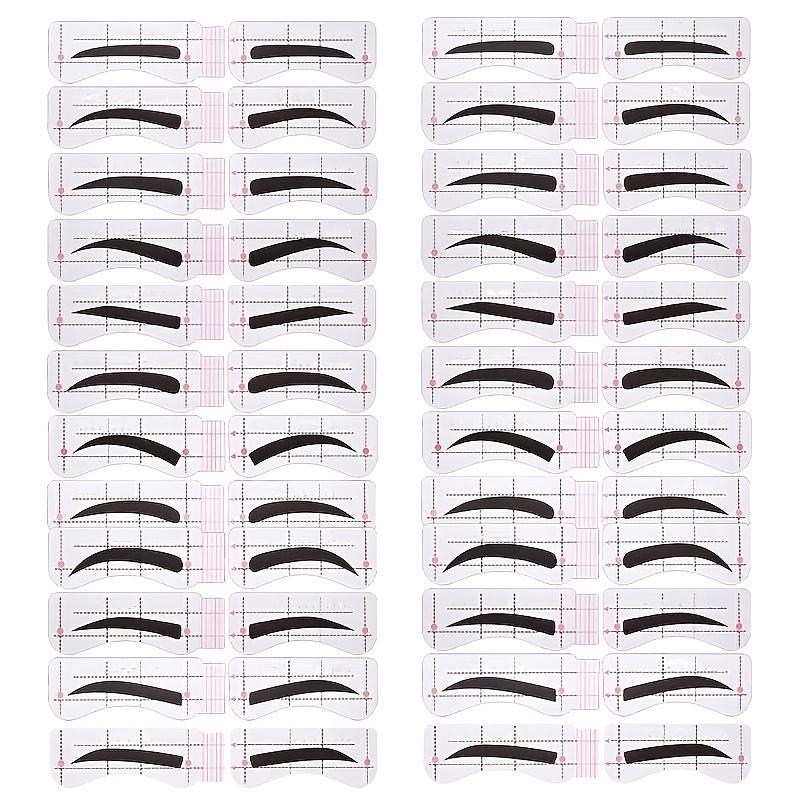12 Style Eyebrow Stencil Template Kit Quick Eyebrow Card Set