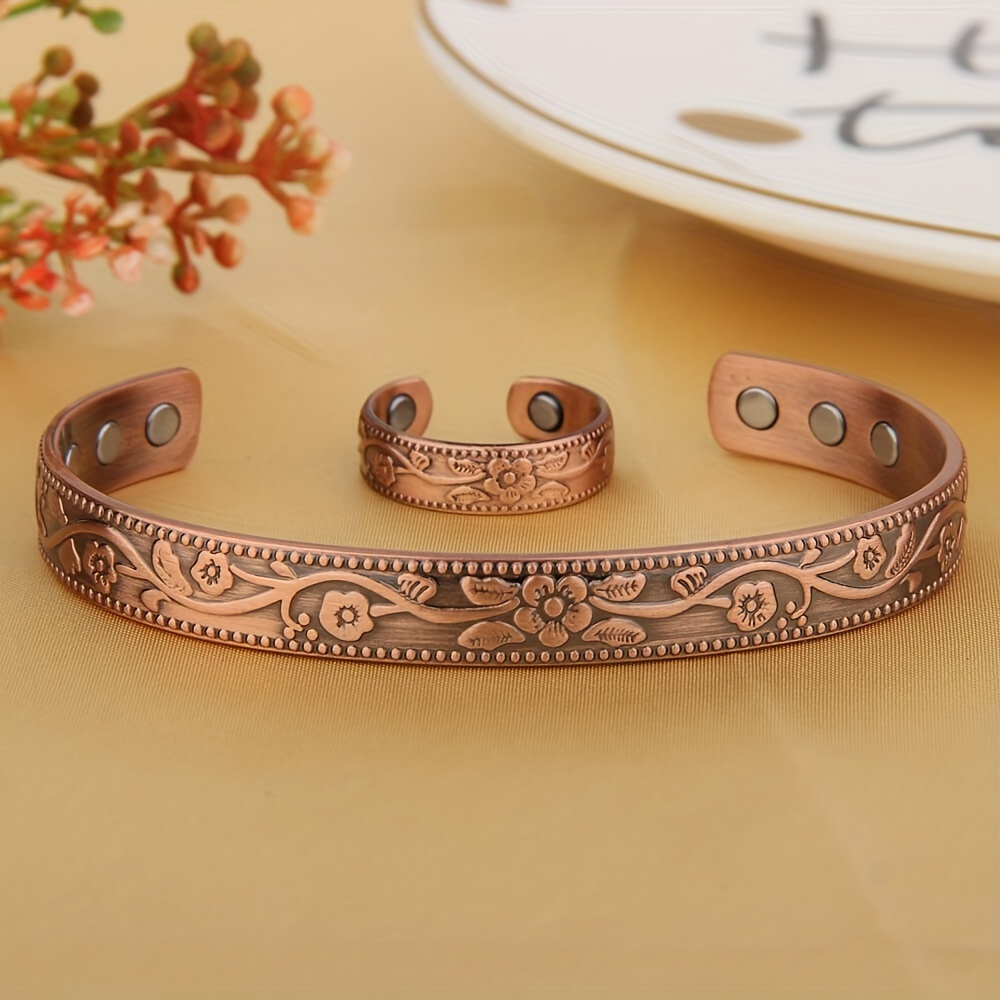 Magnetic Copper Ring For Women 99.99% Pure Copper With - Temu