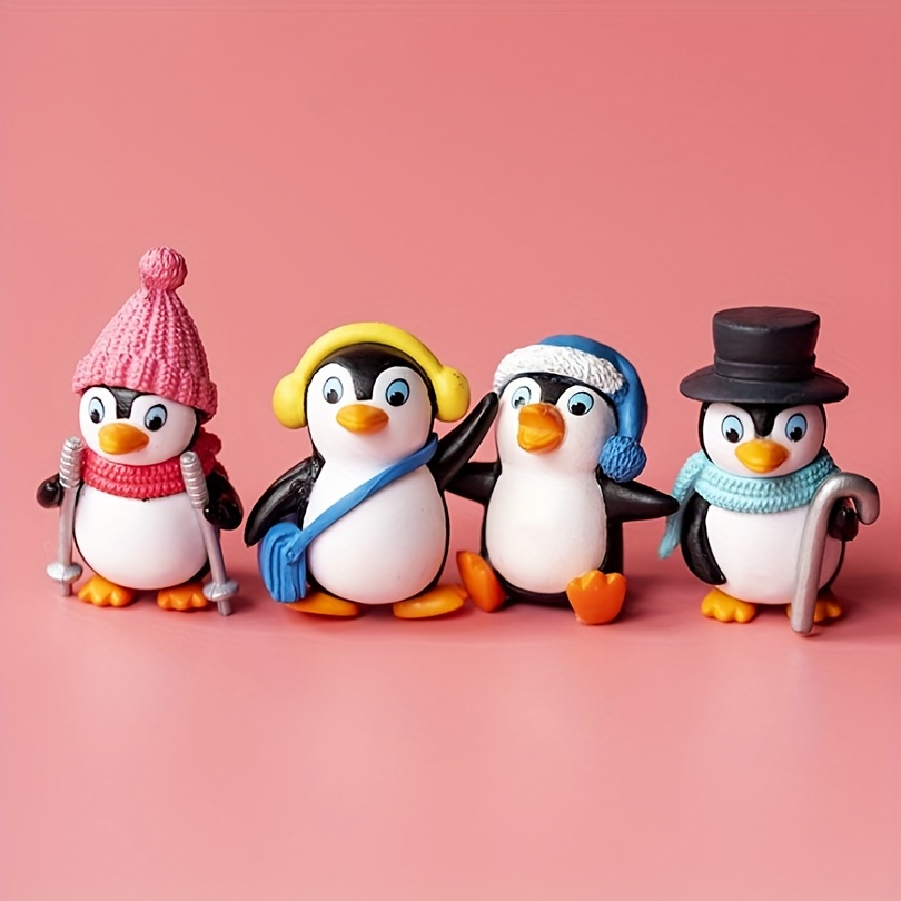 Cute Penguin Characters Toys Penguin Figures Collection - Temu