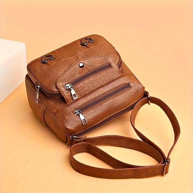 vintage multi pocket crossbody bag retro shoulder bag - Temu