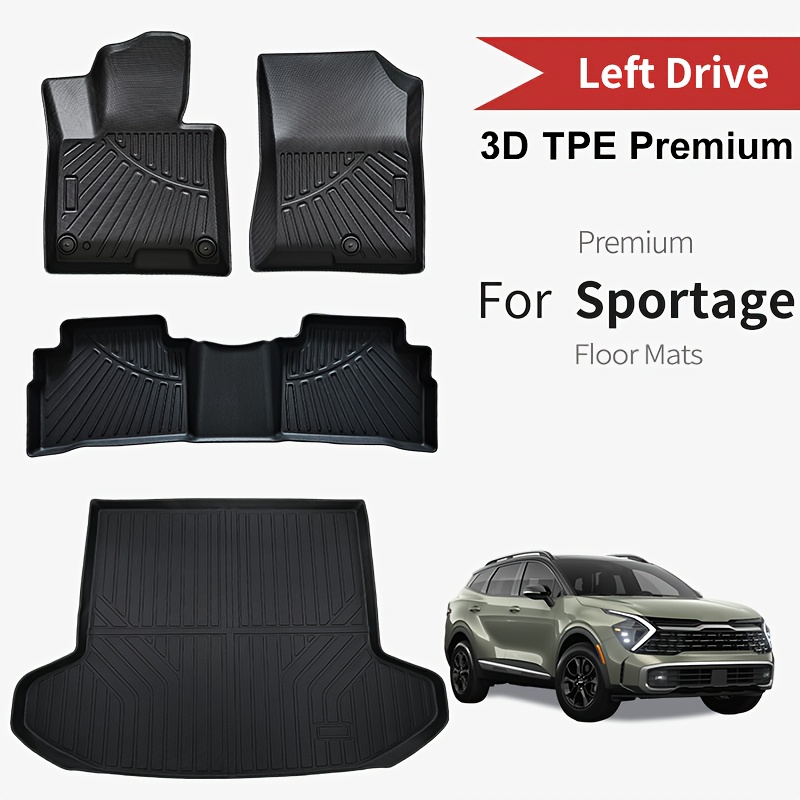 For KIA For Sportage (Not For Hybrid) 2023-2024 3D TPE Premium All Weather  Floor Mat/cargo Mat Anti-Slip Waterproof Floor Liners Car Interior Accessor