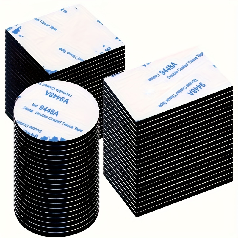 

60pcs Super Strong Double Sided Adhesive Tape - Black Self-adhesive, Double-layer Foam, Rectangular, Square & Installation - Walls, Floors, Doors & Plastics!