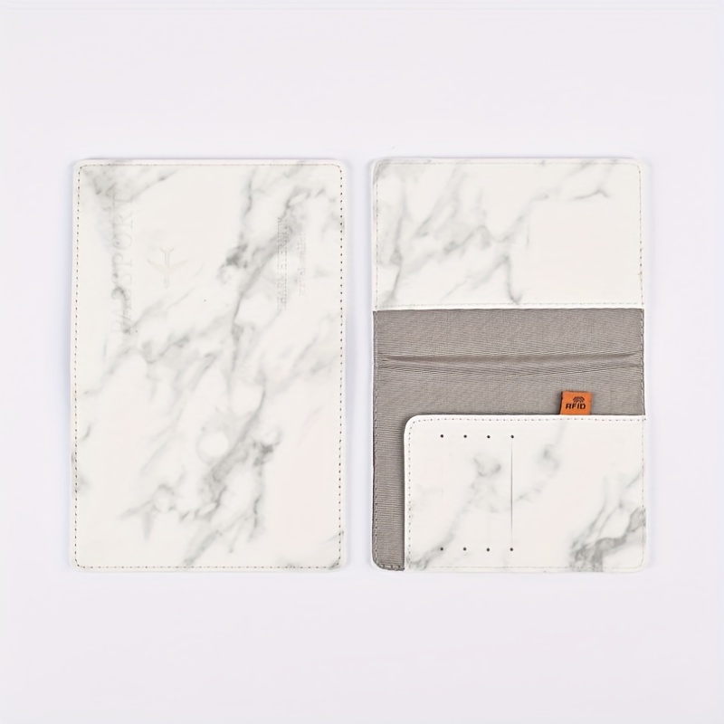 Marble Pattern Passport Holder RFID Blocking PU Leather