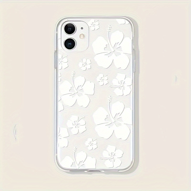 Transparent White Flower Suitable Iphone12 Mobile Phone Case Temu