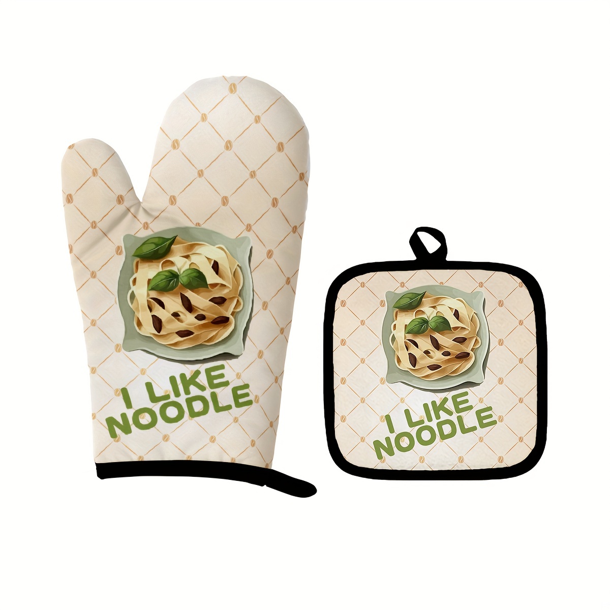 Colorful Printed Cotton Oven Mitts, 2pcs