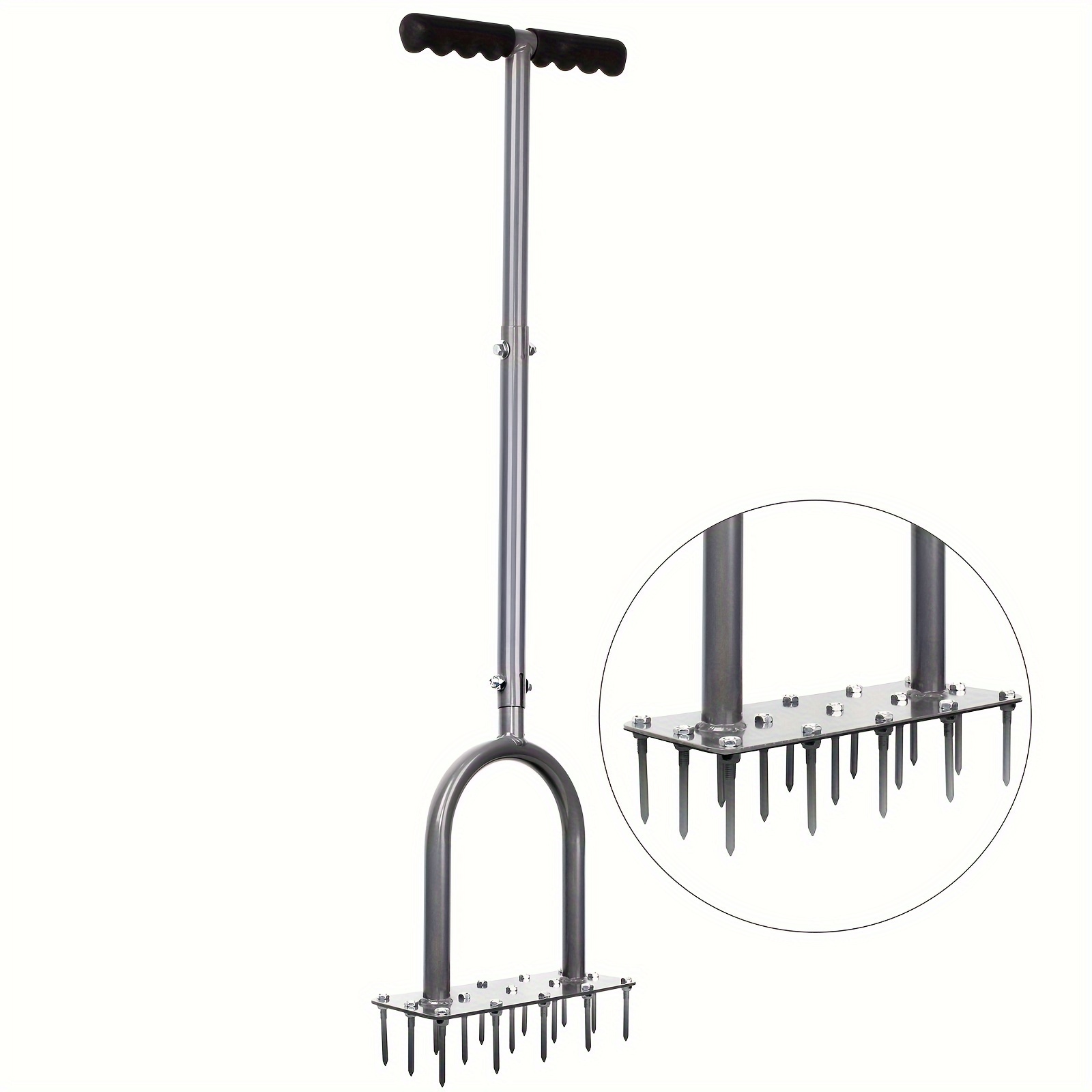 

1 Pack, Lawn Aerator Spike Metal Manual Dethatching Soil Aerating Lawn With 15 Iron Spikes, Pre-assembled Grass Aerator Tools For Yard, Lawn Aeration, Garden Tool, Revives Lawn Health, Patent Pending