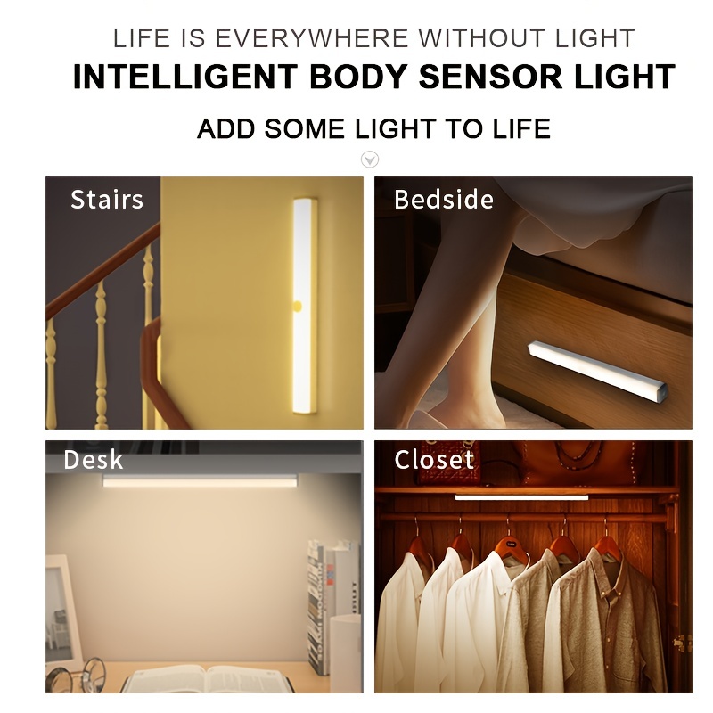 Motion Sensor Night Light Led Closet Light Stick On Lights - Temu
