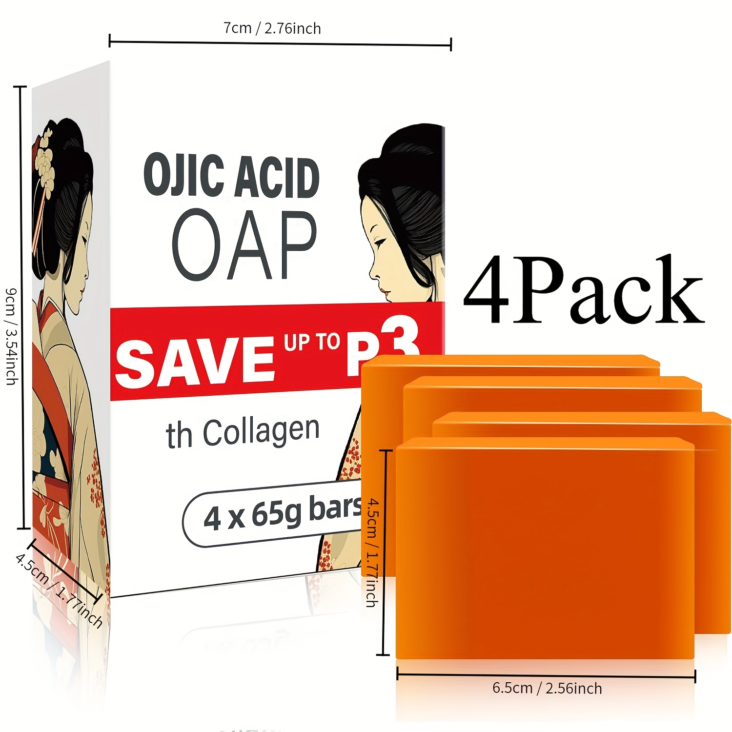 Kojic Acid Soap Bar with Vitamin C and Turmeric
