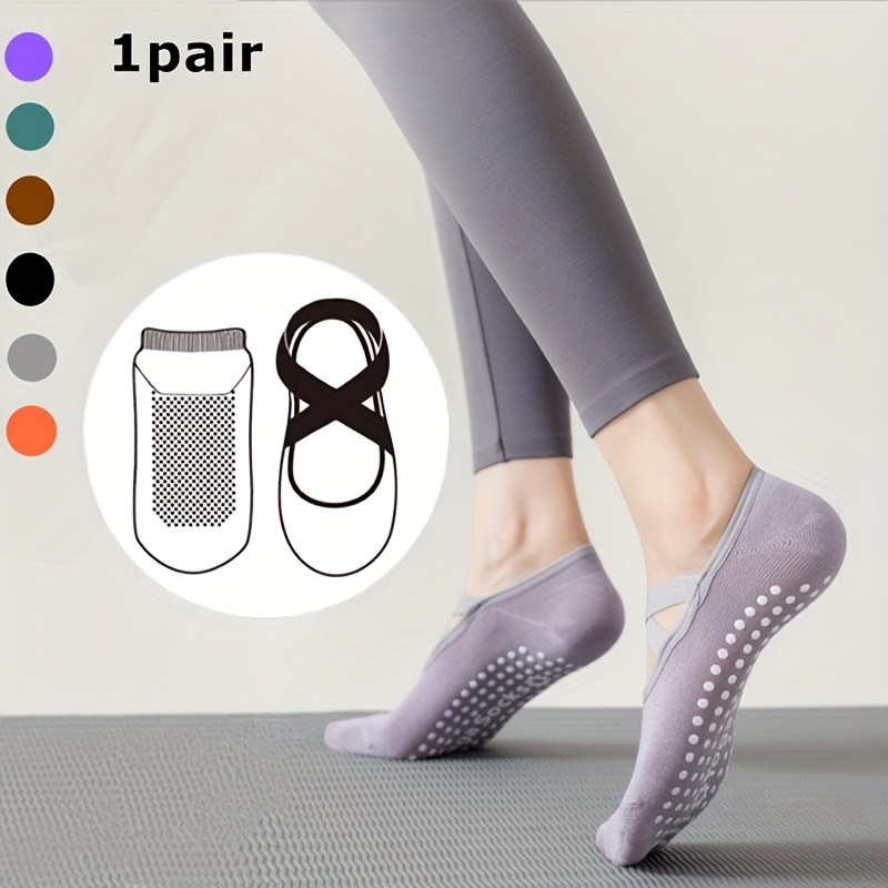 Criss Cross Yoga Socks Anti skid Breathable Sweat Absorption