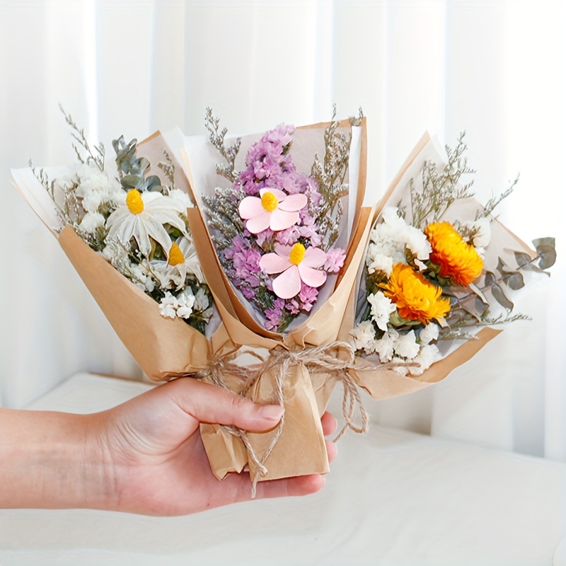 Mini Dried Flowers Bouquet Wedding Supplies Mix Flower - Temu