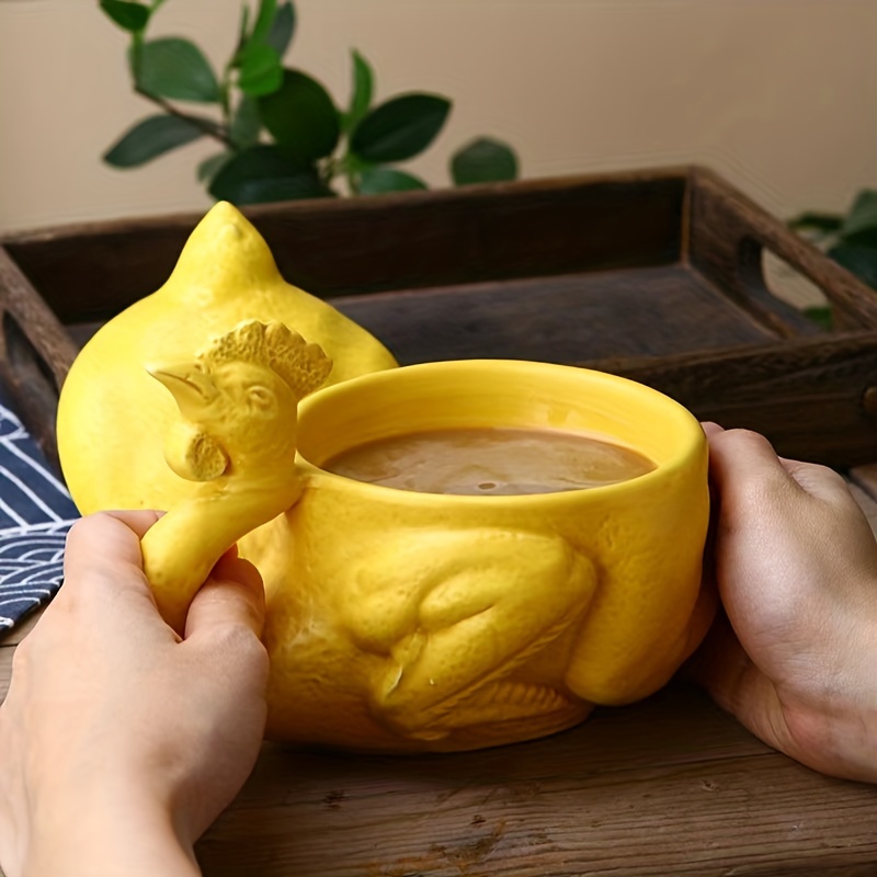 Handmade Ceramic Mug, Sassy Chickens