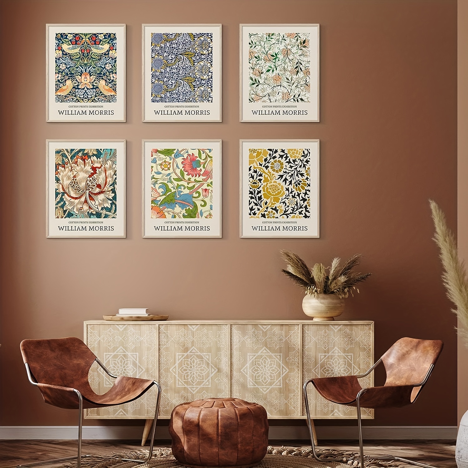 Pastel Brown Flowers Canvas Posters