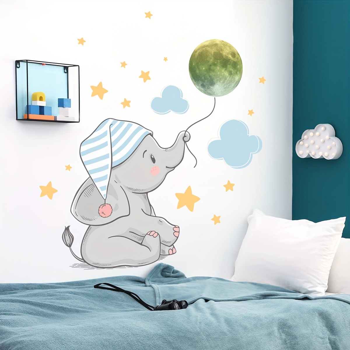 Vinilo decorativo Dream Big Little One Elefante, calcomanías de pared con  cita, decoración de pared de habitación de bebé, calcomanías de pared de