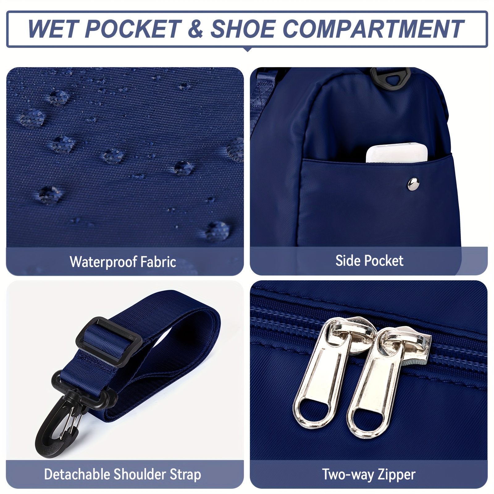 Portable Travel Luggage Handbag with Shoes Compartment