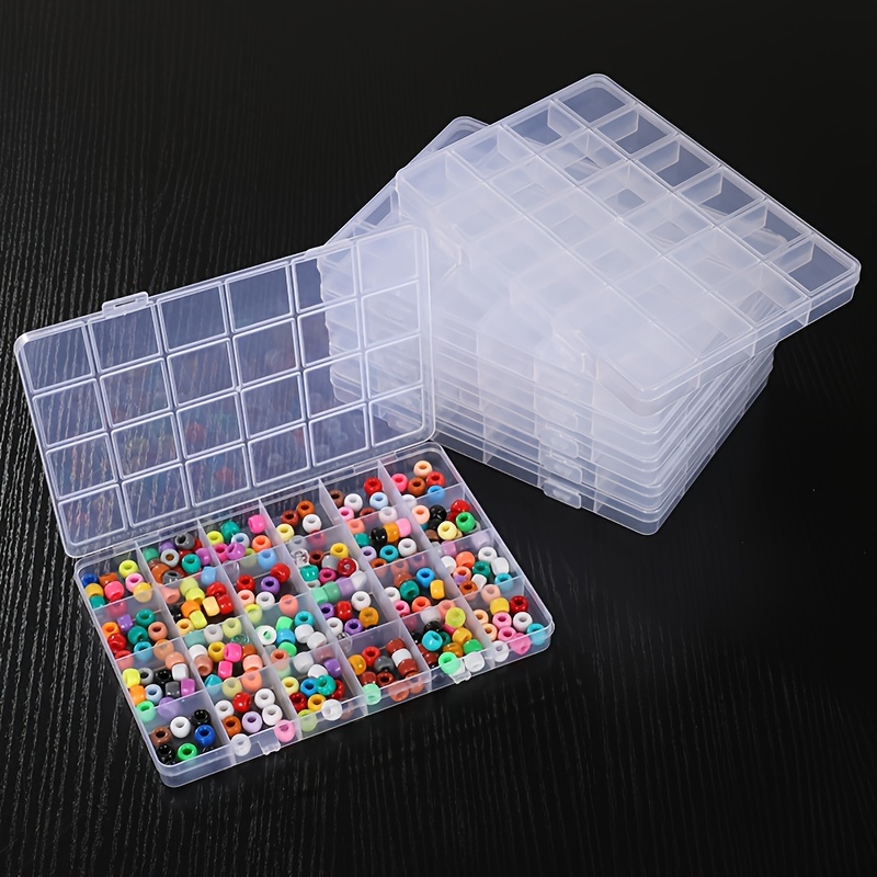 Boîte de rangement transparente, boîte de rangement avec séparateurs  réglables, boîte de rangement artisanale, pour le stockage de bijoux de  bricolage