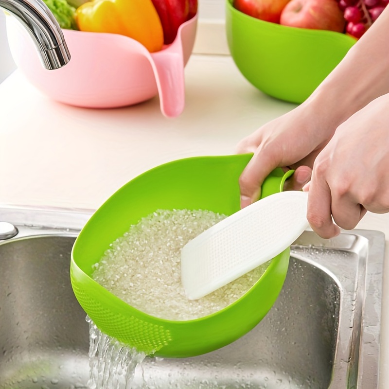 Kitchen Rice Washing Basket With Thickening Strainer And Creative