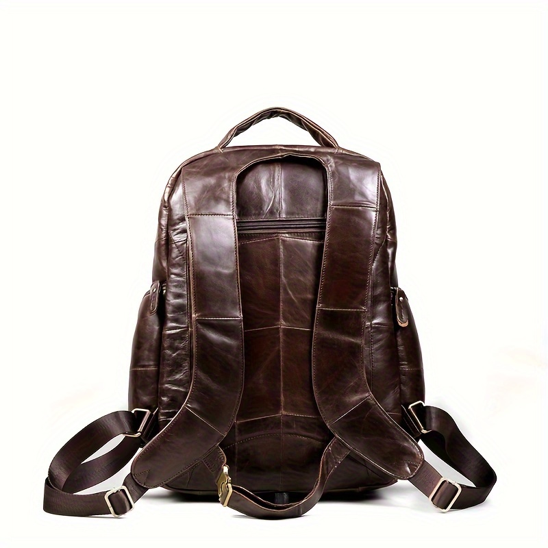 Mochila Vintage Cuero Genuino Hombres Mochilas Viaje Moda - Temu