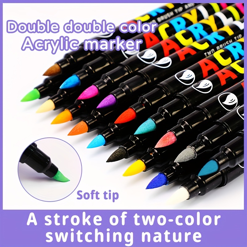 36 Colors Dual Tip Twin Alcohol Markers Bullet and Calligraphy