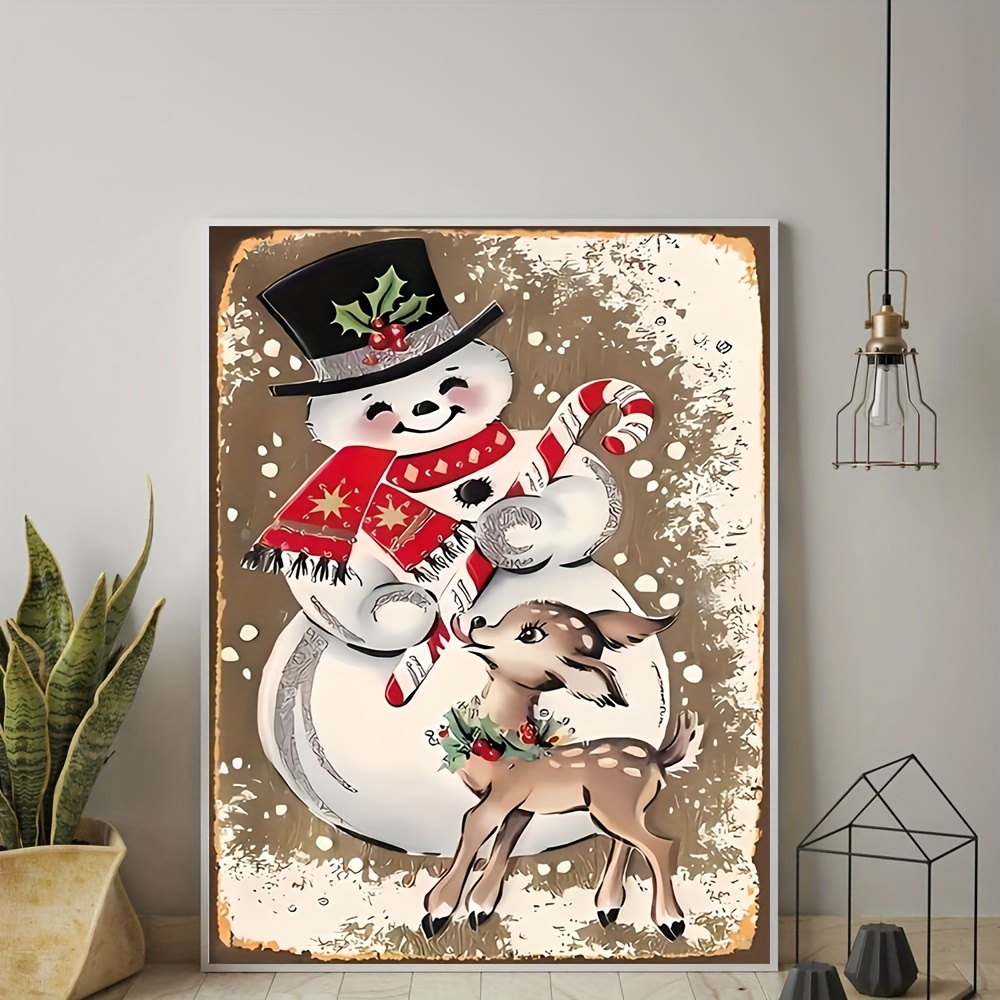 Christmas Decorations Canvas Wall Art Vintage Santa Winter - Temu