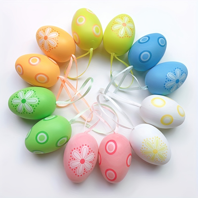 12 Pezzi Uova Di Pasqua Decorazioni Appendibili Colorate Per - Temu Italy