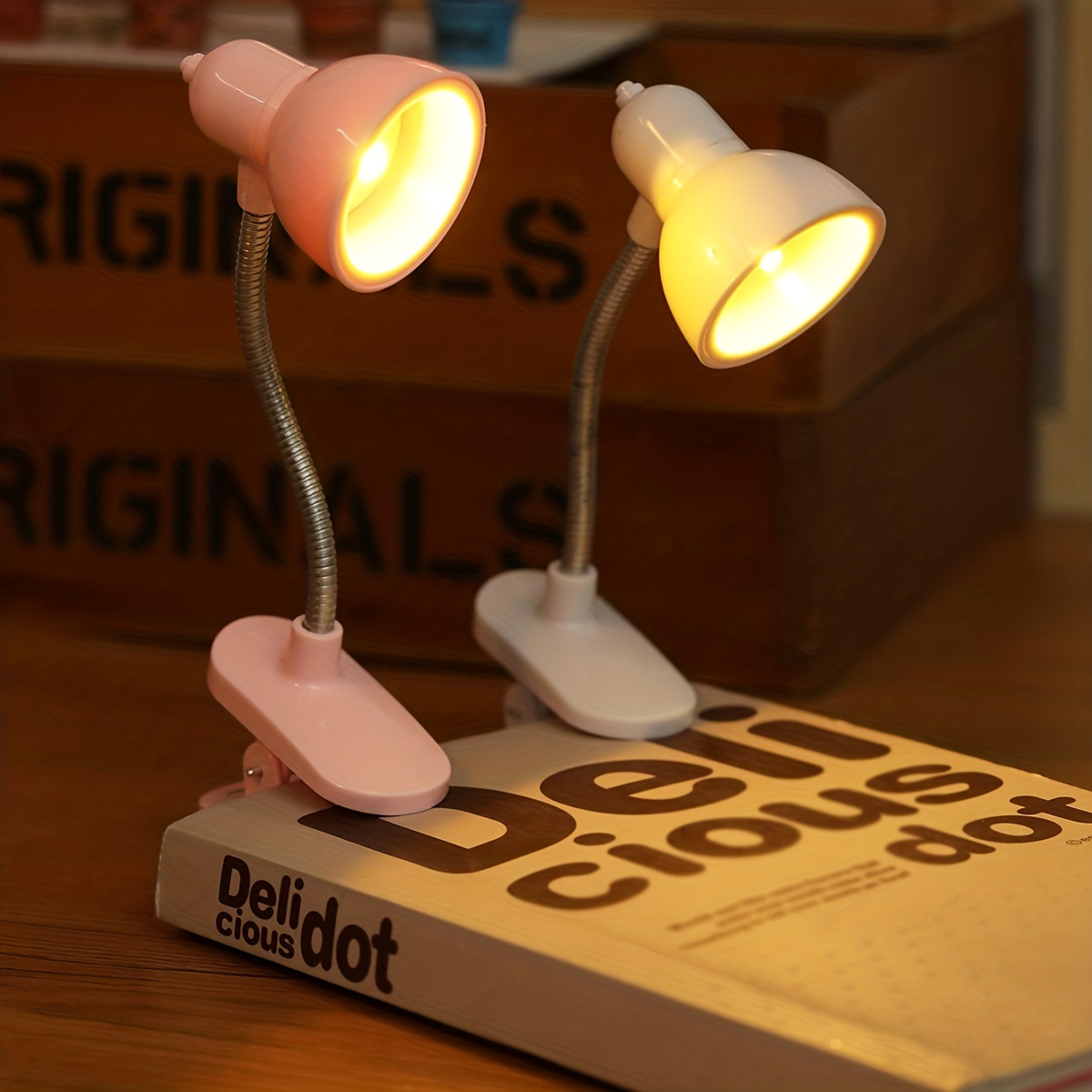 Petite lampe de nuit créative pour chambre à coucher, mini lampe à clip pour  livre, lumière