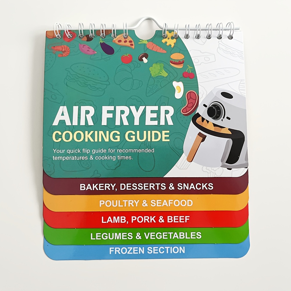 Jeexi Air Fryer Magnetic Cheat Sheet Set, Air Fryer Accessories Cook Times,  Airfryer Accessory Magnet Sheet Quick Reference Guide for Cooking and Frying  