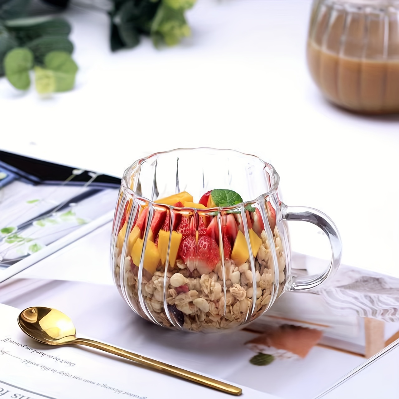 Cute Kawaii Glass Cup, High Borosilicate Glass Water Cup, Morning Coffee  Cups, Drinking Glasses For Juice, Milk, Tea, And More, Summer Winter  Drinkware, Christmas Gifts - Temu