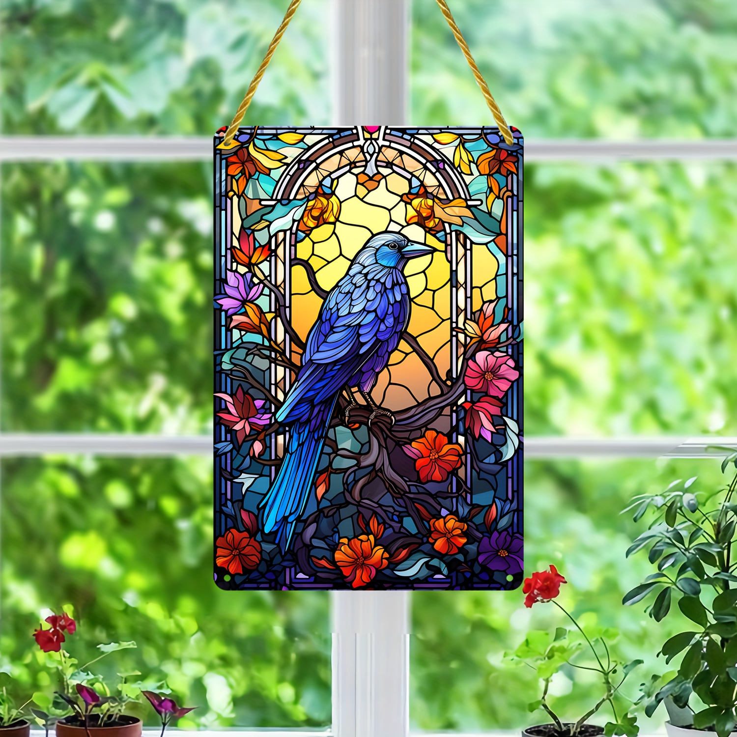 1pc, Suncatcher For Window Hanging Fish Wall Art Decor, stained Glass Fish  Suncatcher Indoor Window Panel Hanging, koi Fish Decor, Aquarium Ornament
