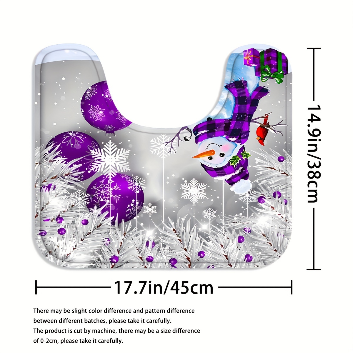 Purple Snowman Shower Curtain Set Decorative Bathroom - Temu