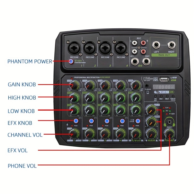 ♪・EV M4 MIXING CONSOLE 16 チャンネル ステレオ ミキサー ・♪ 管理