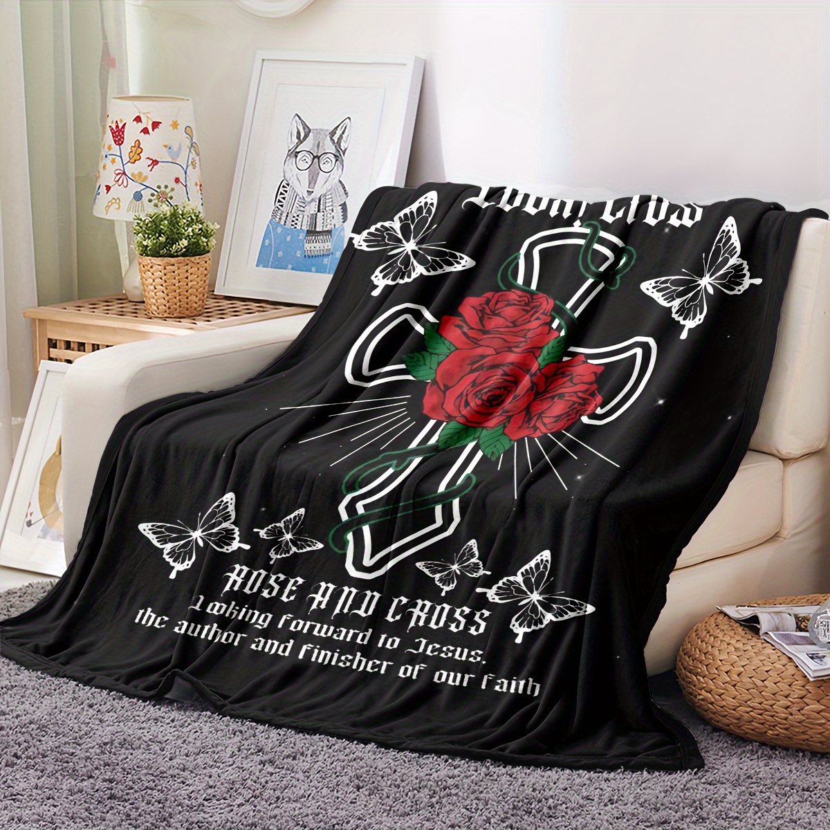 Cross Velvet Digital Printing Blanket Gift Blanket Air Temu