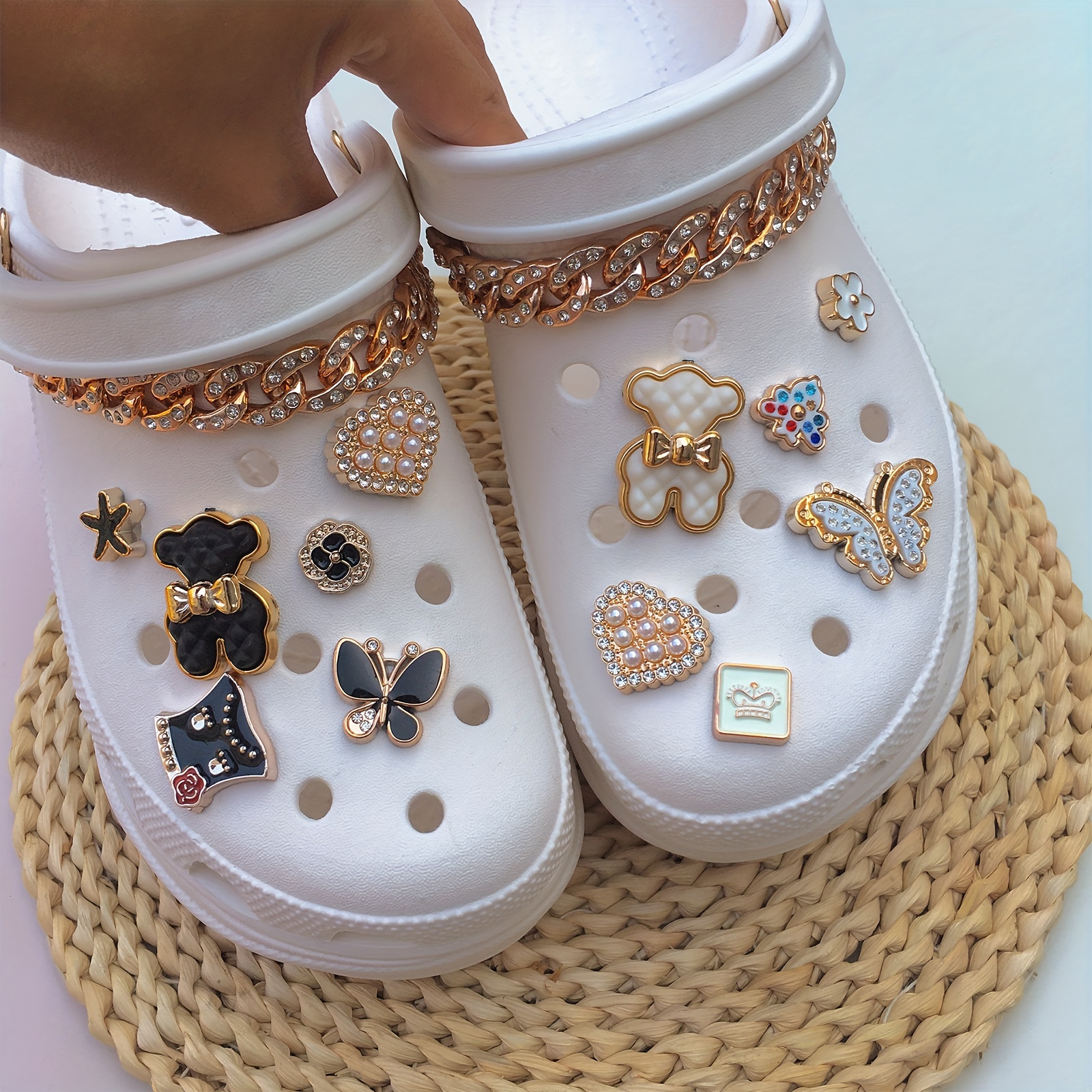 crocs with chanel charm shoes