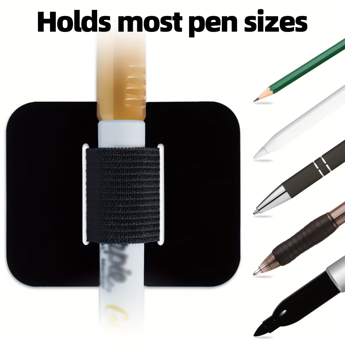 Pen Loop Holder Self Adhesive Pu Leather Pen Holder - Temu