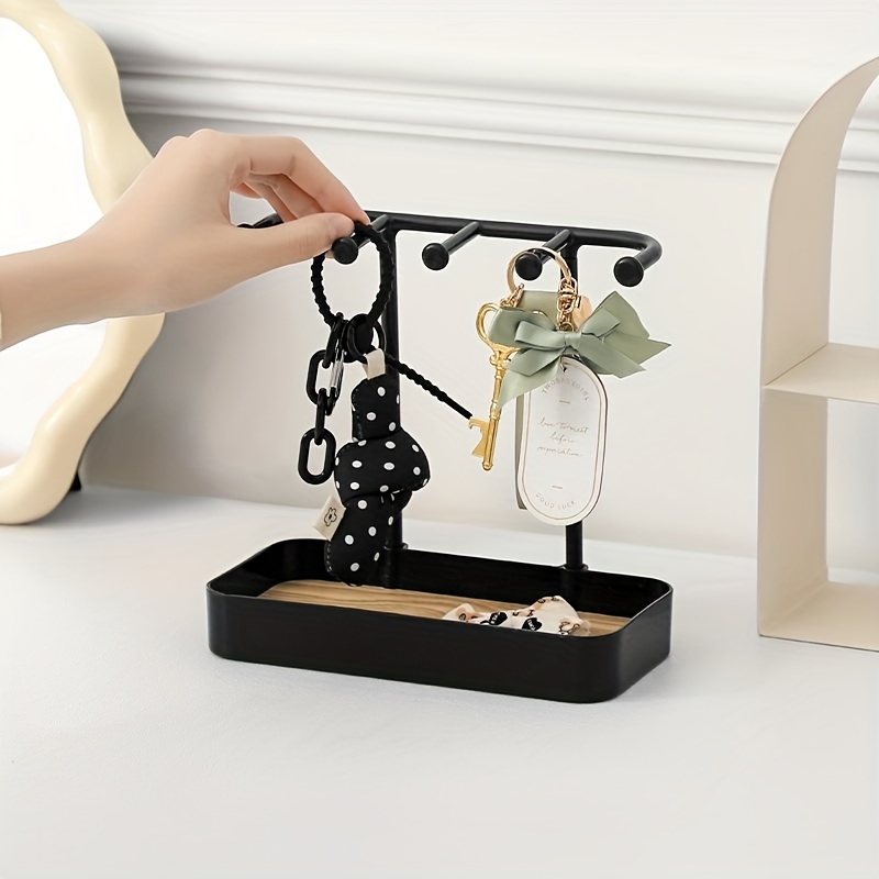 Fumingpal Earring Display Stands for Selling, Wooden Jewelry Display Rack  with 20 Removable Hooks, 5-Tier Jewelry Organizer for Earring Cards