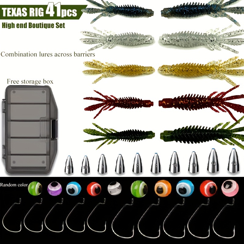 Fishing Lure Set Storage Box Texas Rigs Carolina Rigs Bionic - Temu