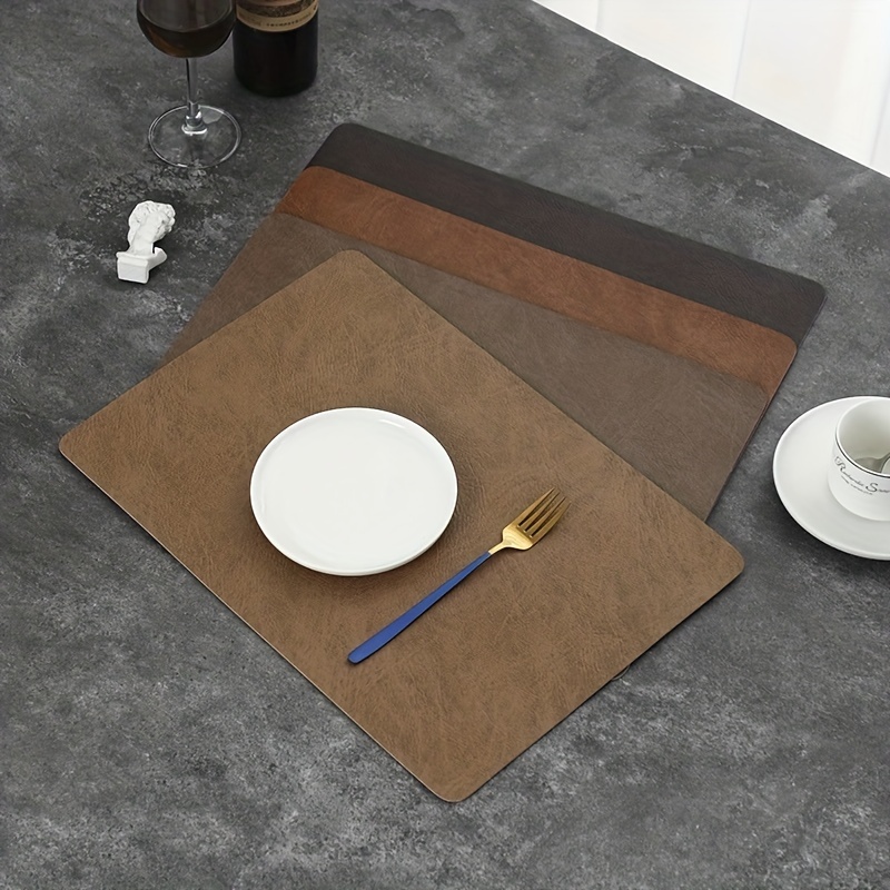 Waterproof And Heat resistant Leather Placemat For Dining - Temu