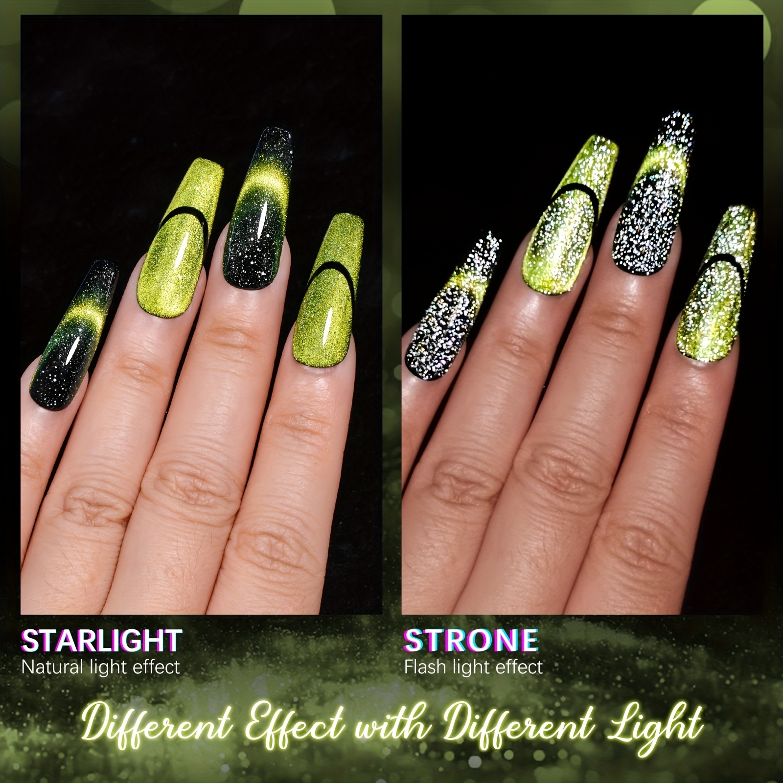 6 Colors 9d Holographic Broken Diamond Cat Magnetic Gel Nail - Temu