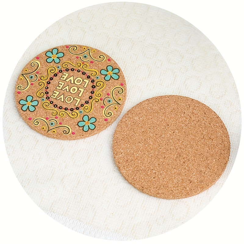 Boho Flower Pattern Cork Coaster Heat Insulated Drink Coaster