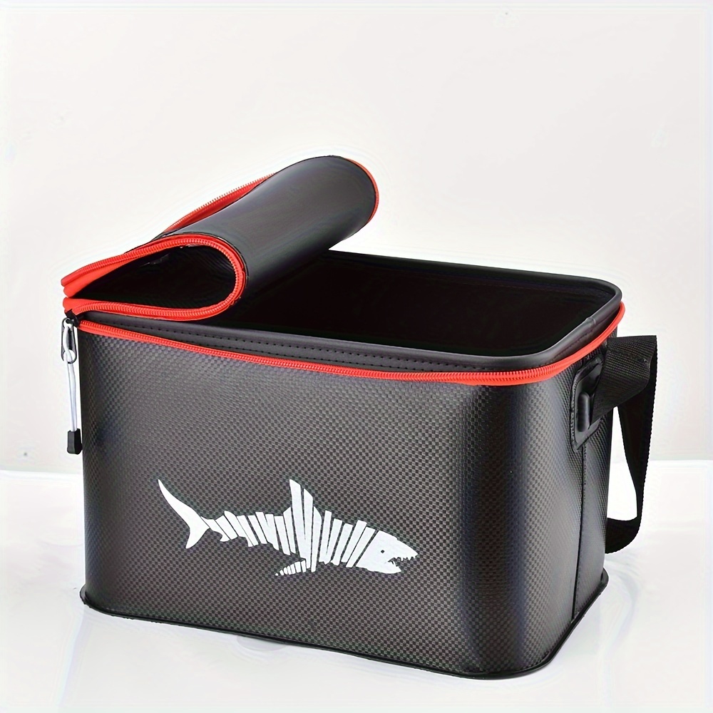 Black Portable Eva Fishing Bag Collapsible Fishing Bucket - Temu