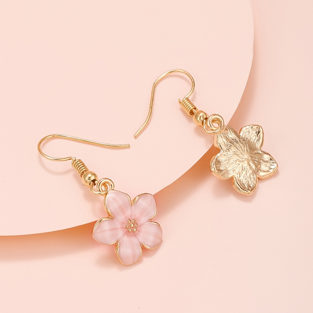 Bee Flower Rhinestones Drop Earrings